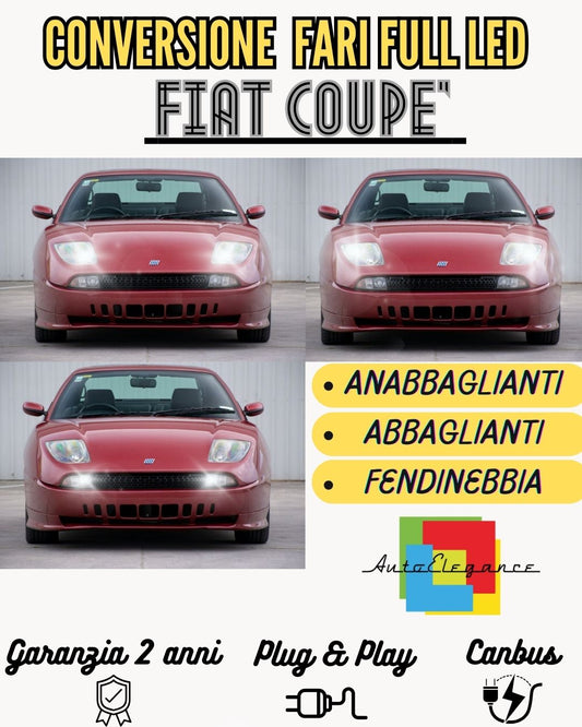 KIT CONVERSIONE FARI FULL LED FIAT COUPE' CANBUS MONOLED 16400 LUMEN 6000K