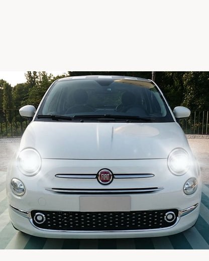 CONVERSIONE FARI FULL LED FIAT 500 RESTYLING CON FARI A PARABOLA 16200 LM 6000K