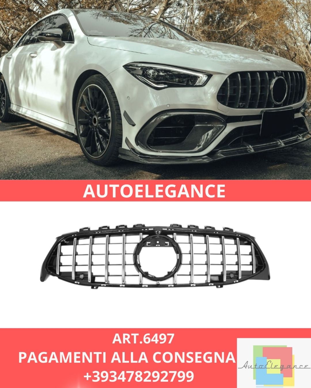 😍ART.6497 Griglia Adatta Per Mercedes W118 C118 CLA-CLASS 19-23😍