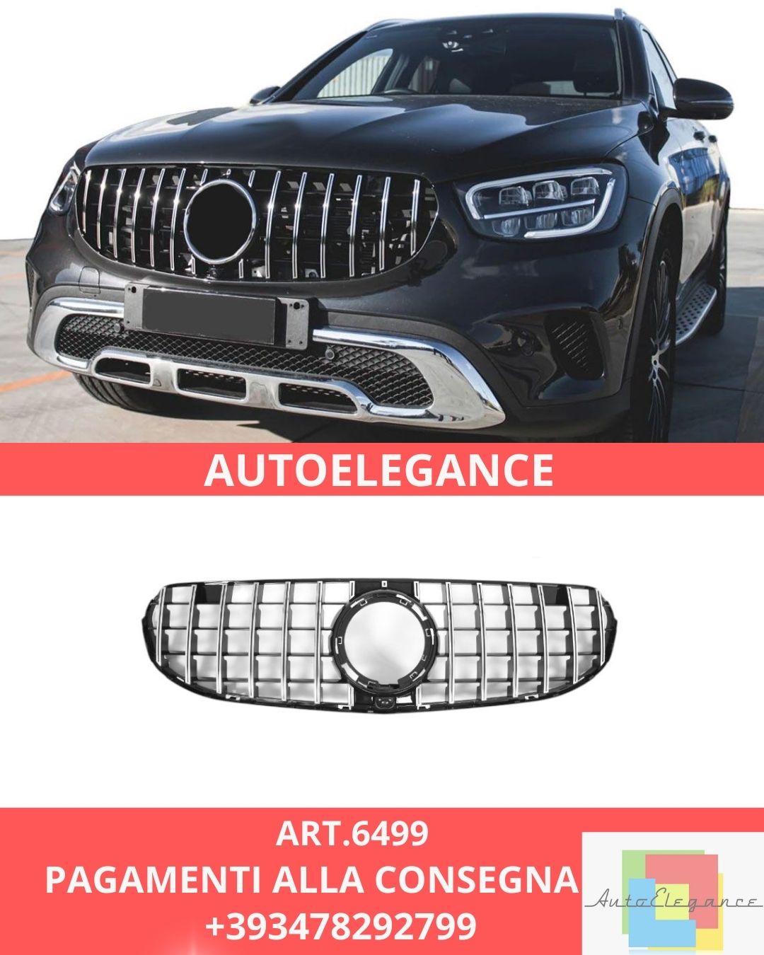 😍ART.6499 Griglia Panamericana GT Adatta Per Mercedes X253 GLC Facelift😍