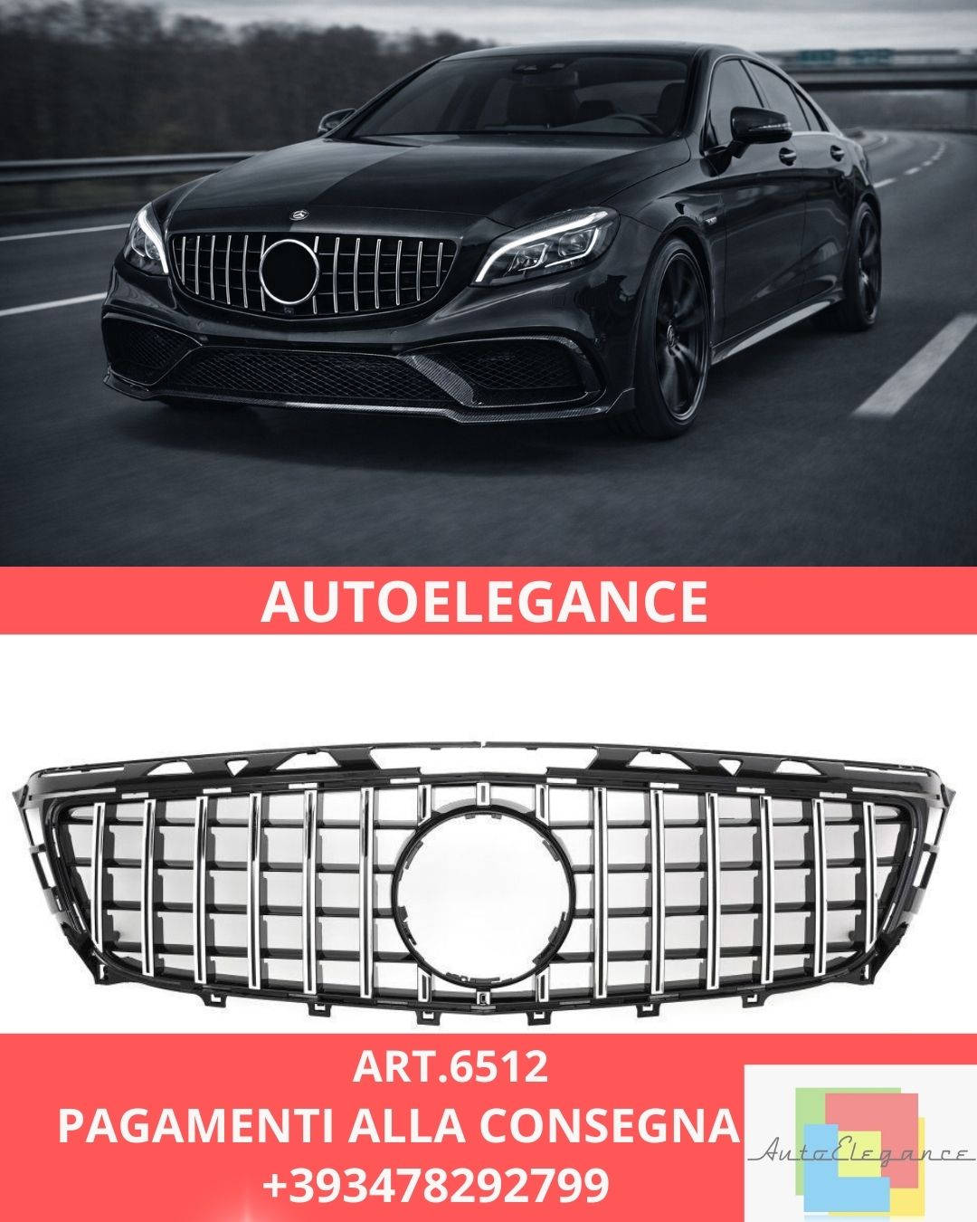 😍ART.6512 Griglia Adatta Per Mercedes W218 CLS 2011-2014😍