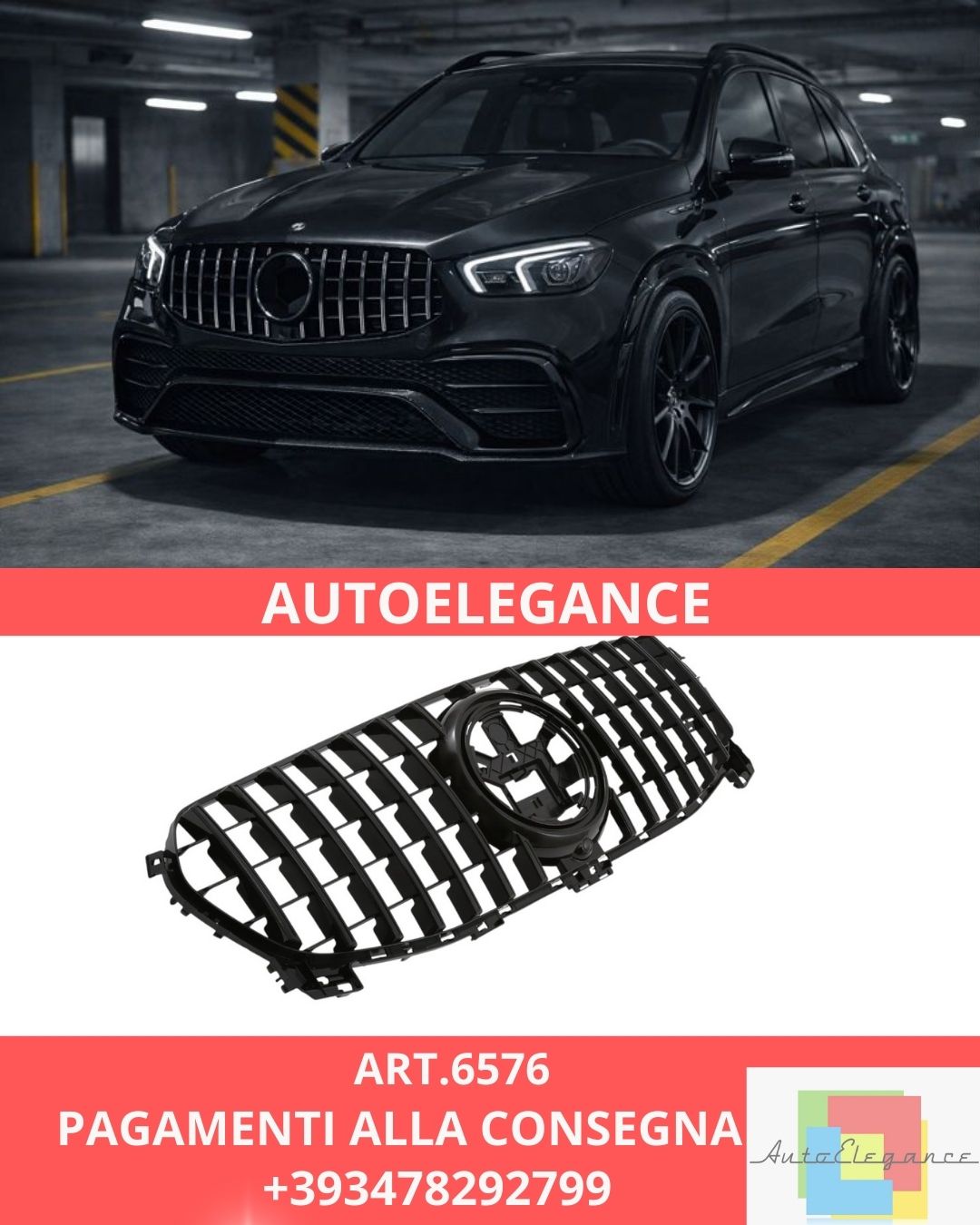 😍ART.6576 Griglia Sport Adatta Per Mercedes V167 GLE 2019-2023😍