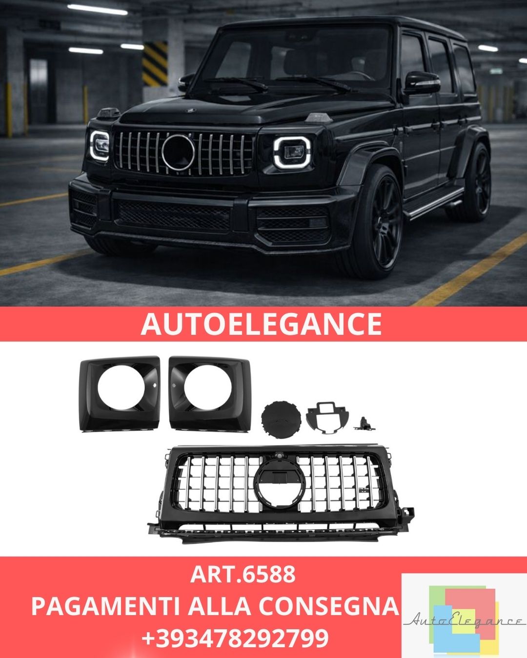 😍ART.6588 Griglia Sport Adatta Per Mercedes W463  LOOK 2018+😍