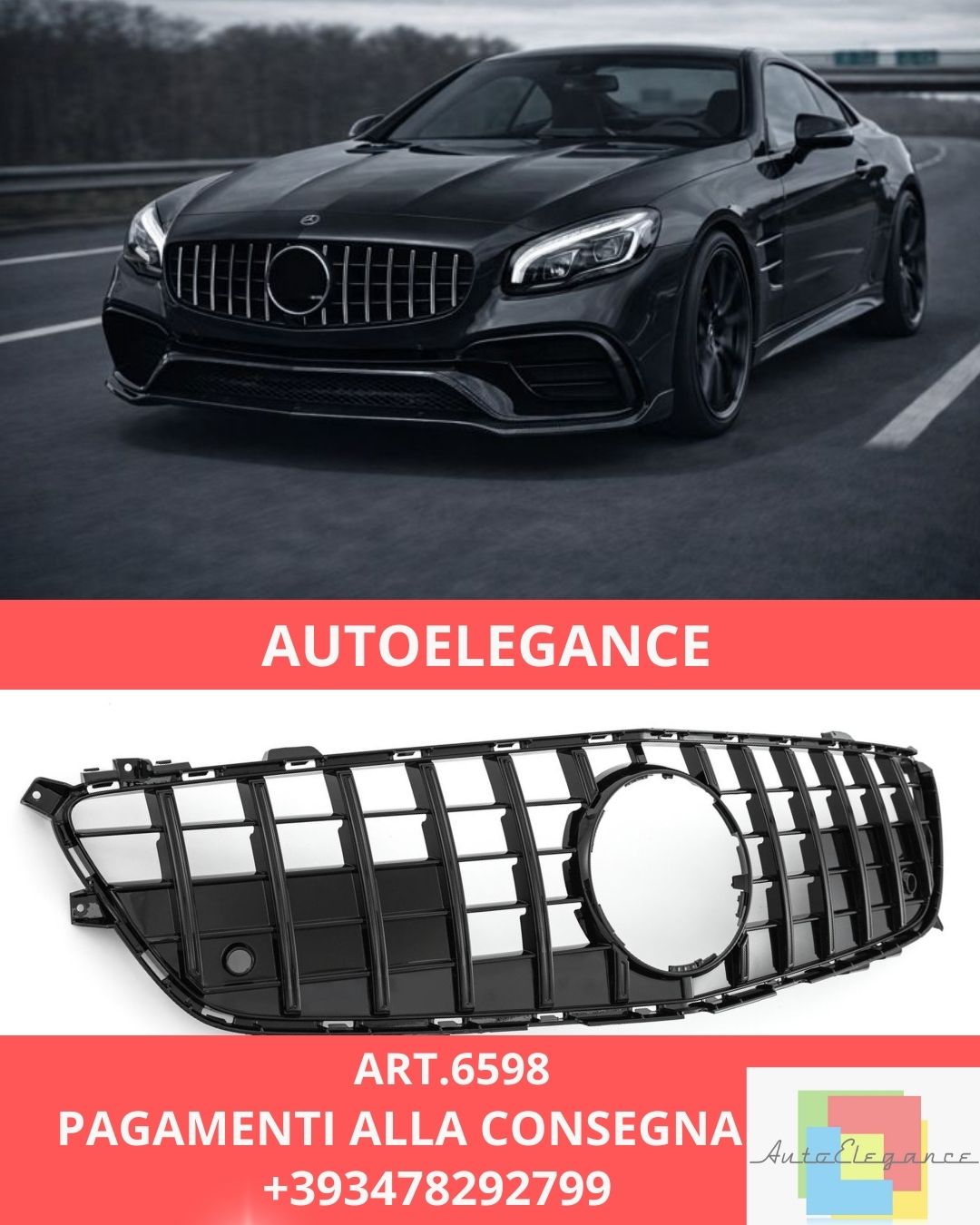 😍ART.6598 Griglia Sport Adatta Per Mercedes R231 SL-CLASS 😍