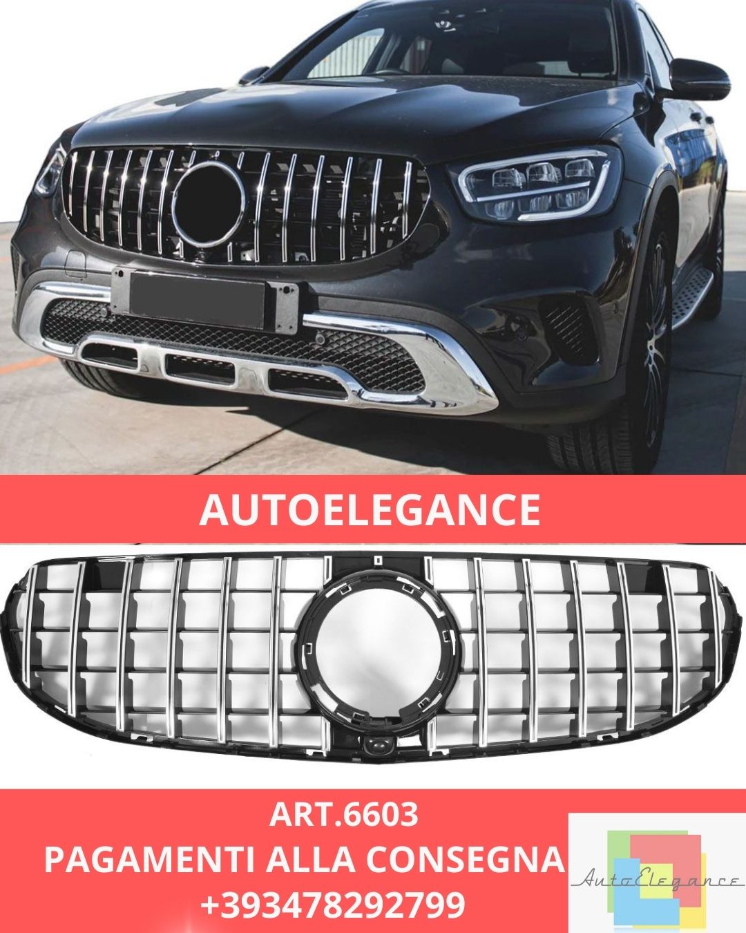 😍ART.6603 Griglia Sport Adatto Per Mercedes X253 GLC-Class Facelift 😍