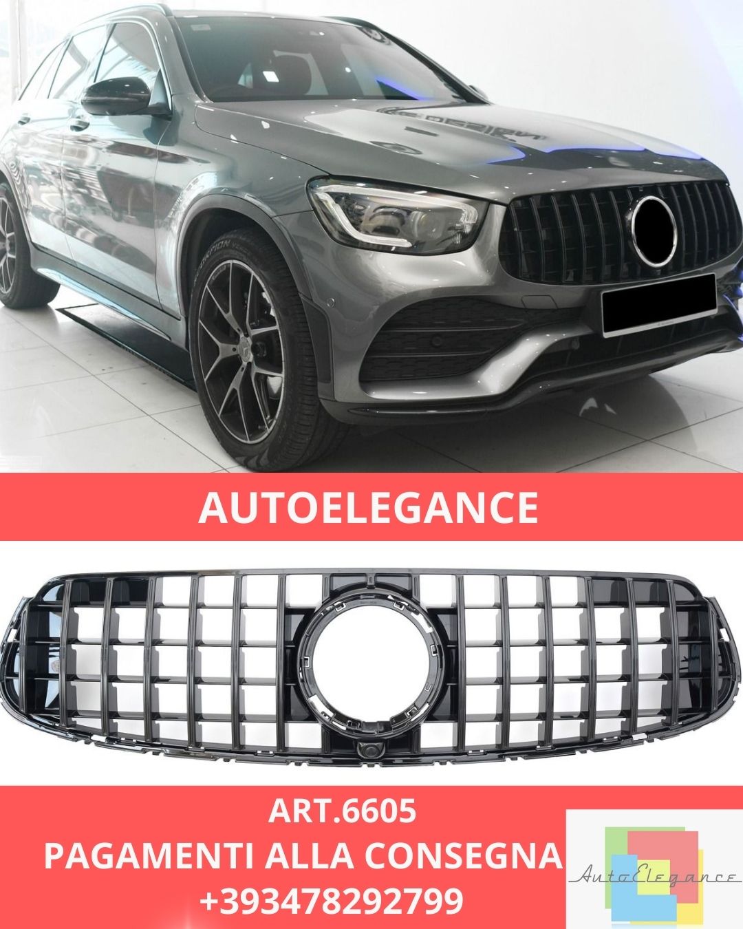 😍ART.6605 Griglia Sport Adatta Per Mercedes X253 GLC-Class Facelift😍