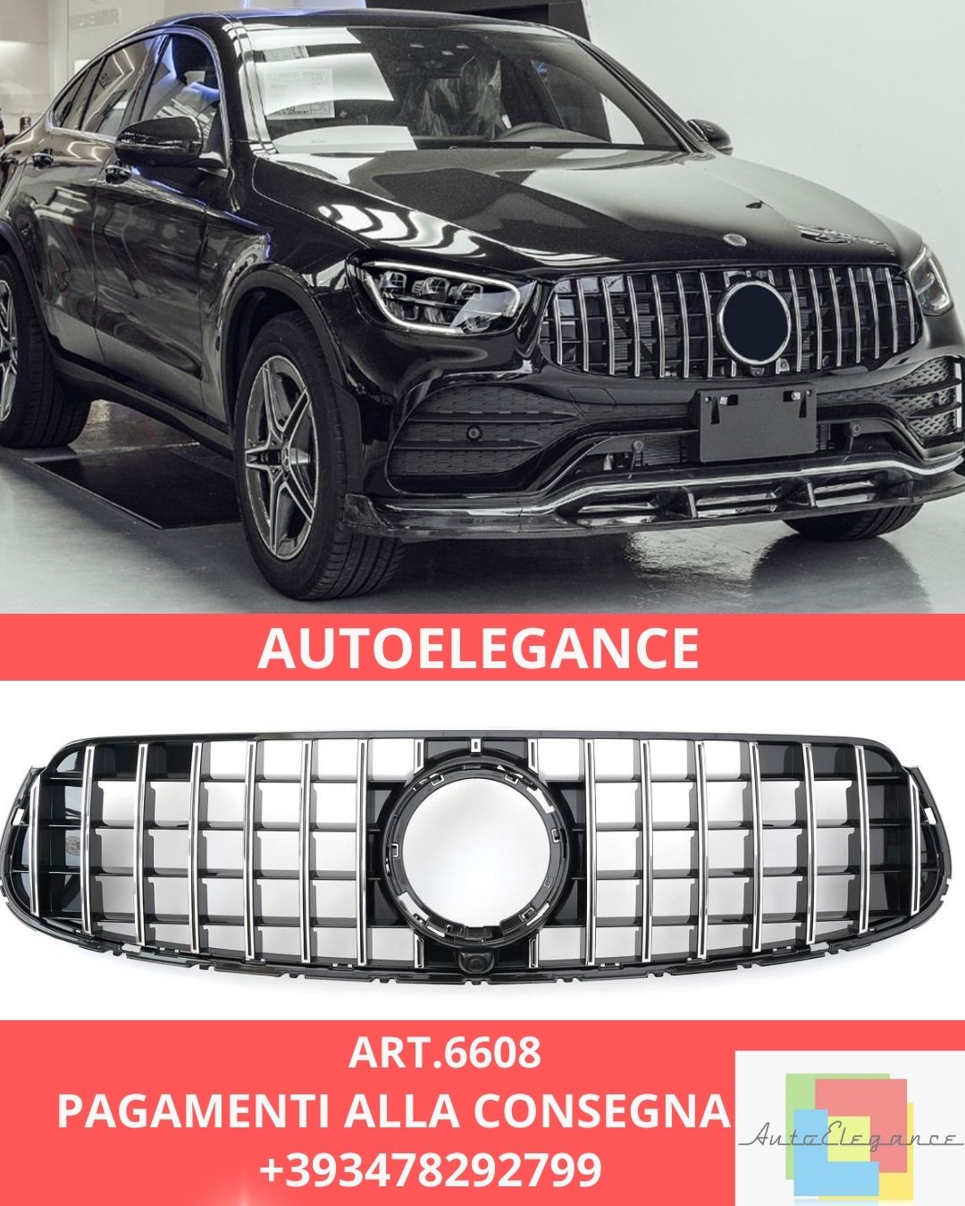 😍ART.6608 Griglia Sport Adatta Per Mercedes X253 GLC-Class Facelift😍
