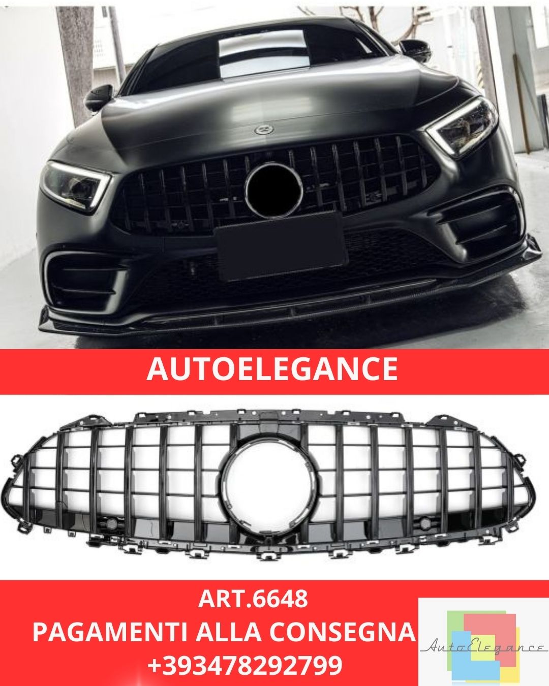 😍ART.6648 Griglia Sport Adatta Per Mercedes C257 CLS😍