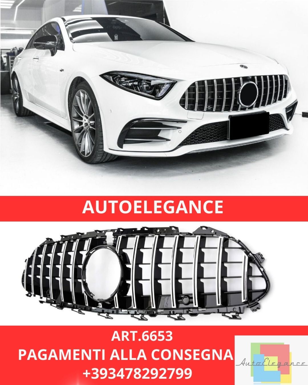 😍ART.6653 Griglia Sport Adatta Per Mercedes C257 CLS😍