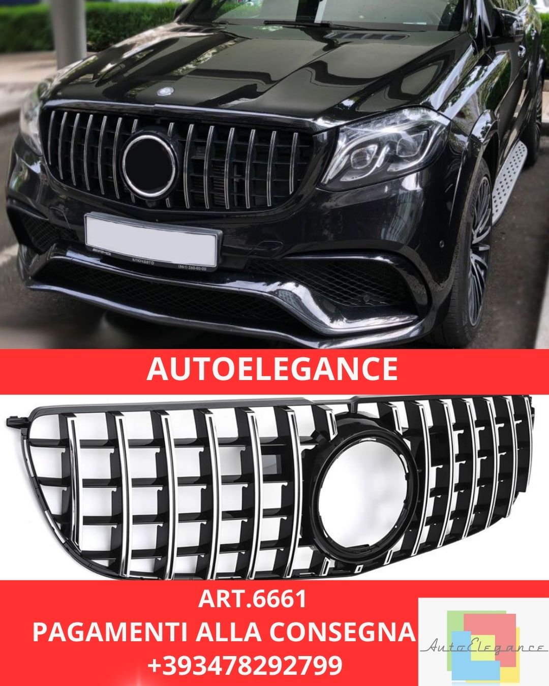 😍ART.6661 Griglia Sport Adatta Per Mercedes X166 GLS 2016+ 😍
