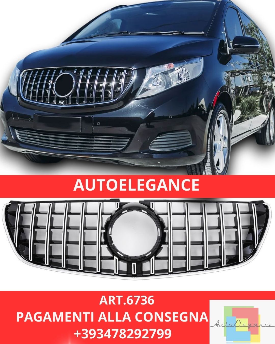😍ART.6736 Griglia Sport Adatta Per Mercedes W447 CLASSE V😍