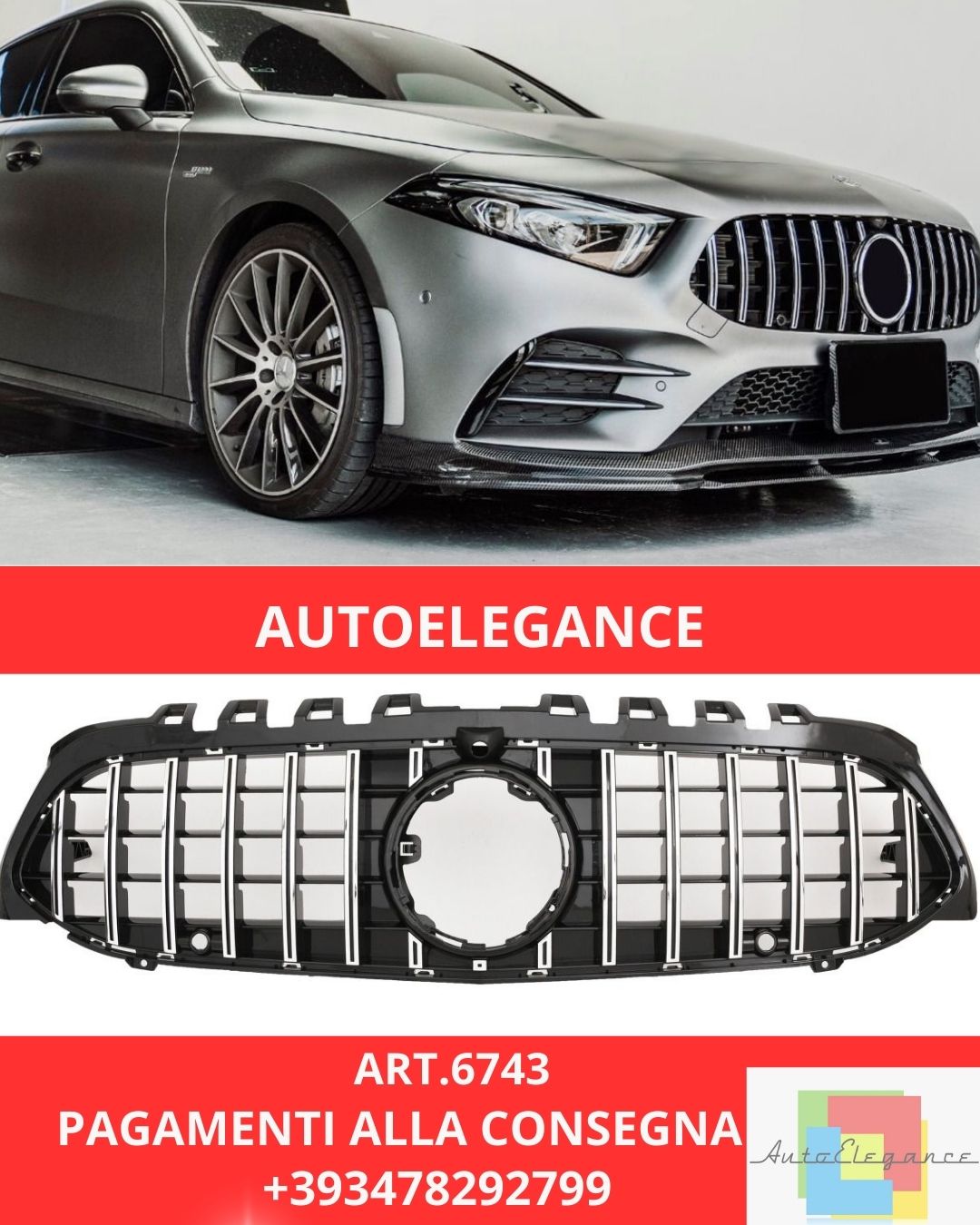 😍ART.6743 Calandre sport compatible avec Mercedes W177 V177😍