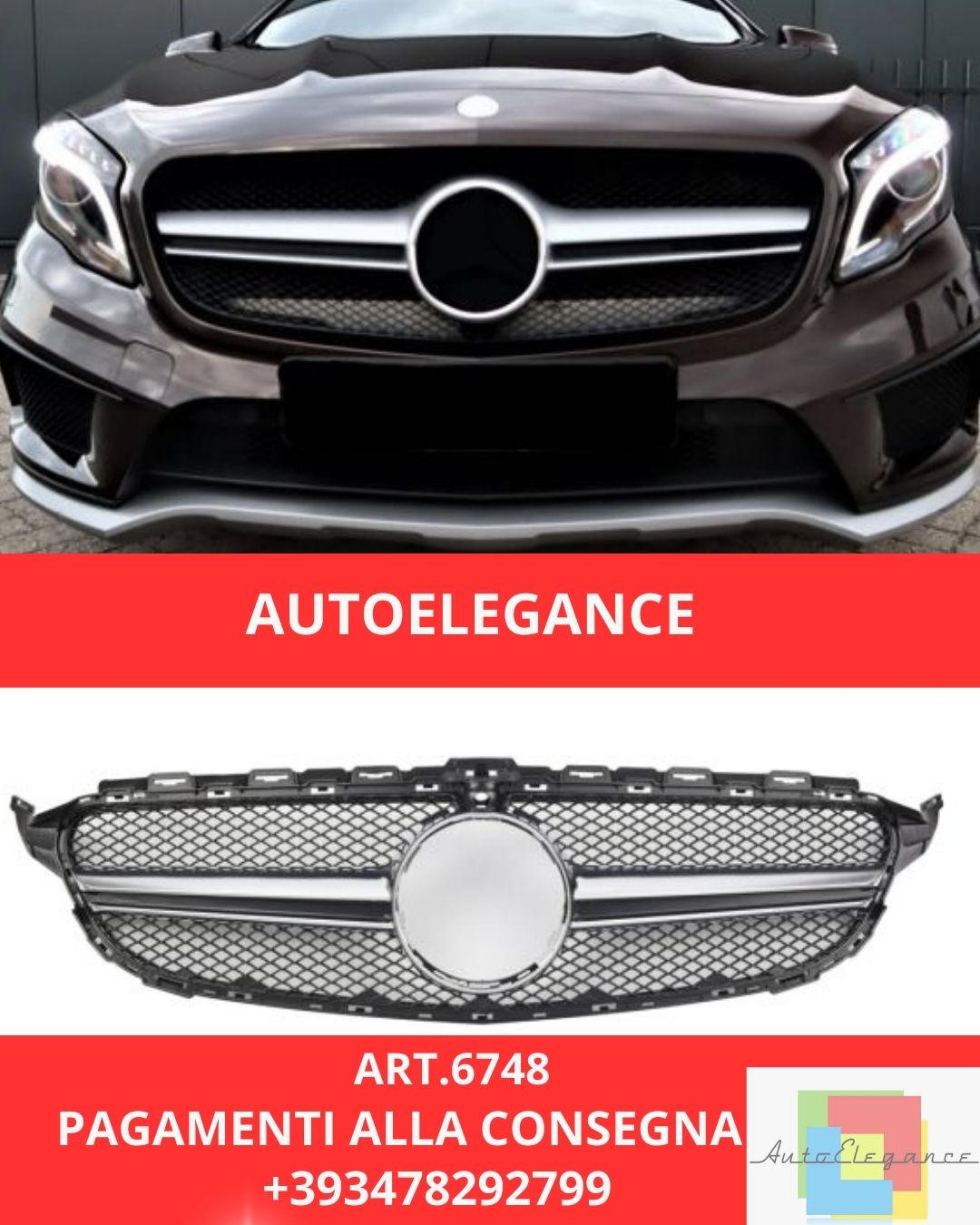 😍ART.6748 Griglia Sport Adatta Per Mercedes X156 GLA 45😍