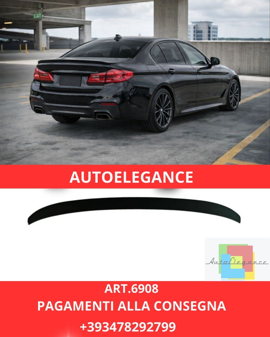 😍ART.6908 SPOILER POSTERIORE ADATTO PER BMW SERIE 5 G30😍