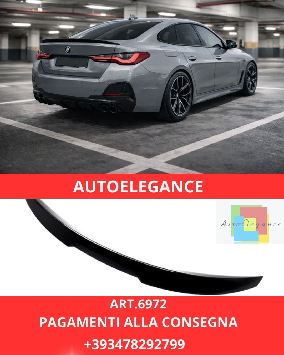 ART.6972 SPOILER M4 CS ADATTO A BMW SERIE 4 G26 GRAN COUPE
