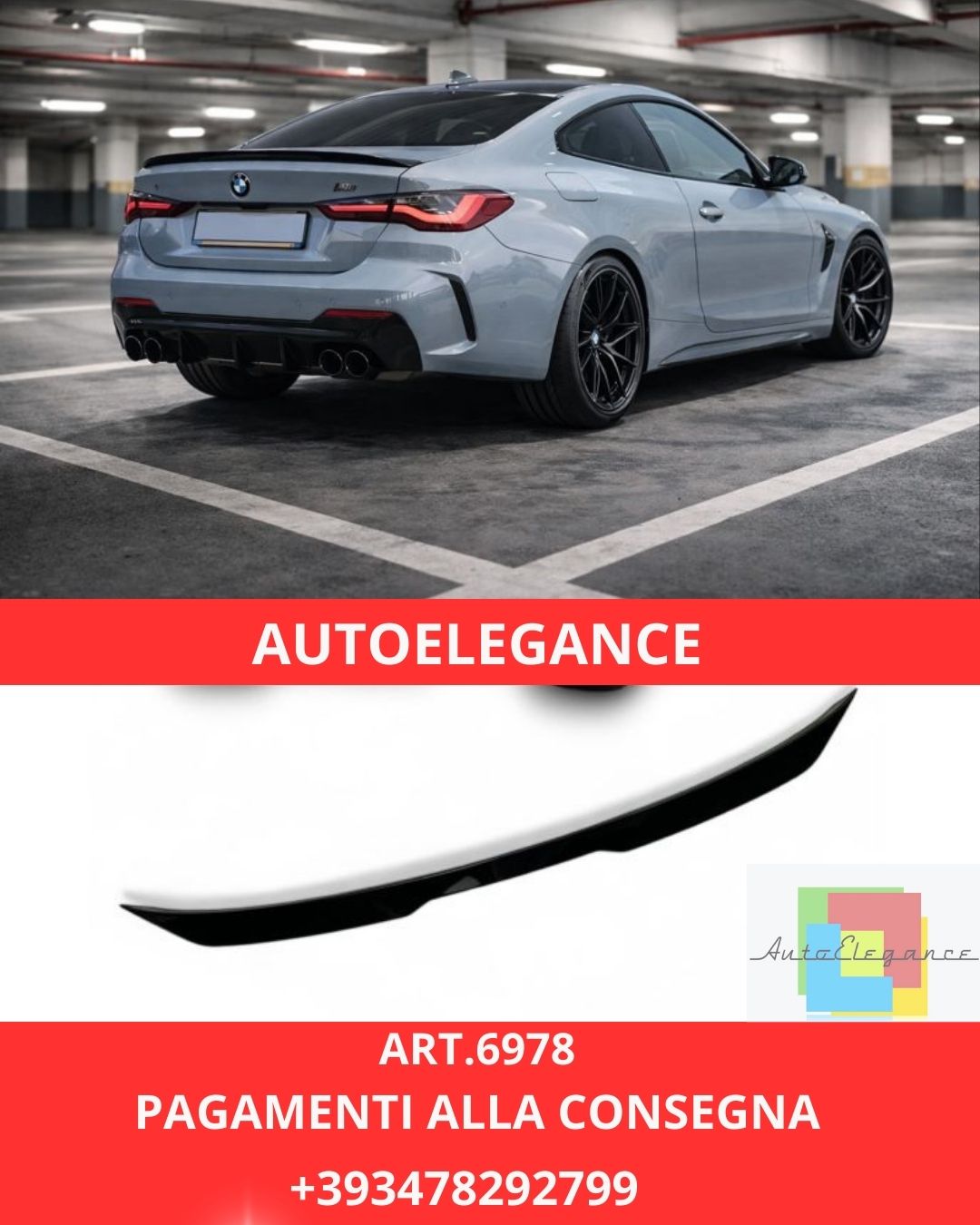 😍ART.6978 SPOILER M4 CS  ADATTO PER BMW SERIE 4 G22 COUPE😍