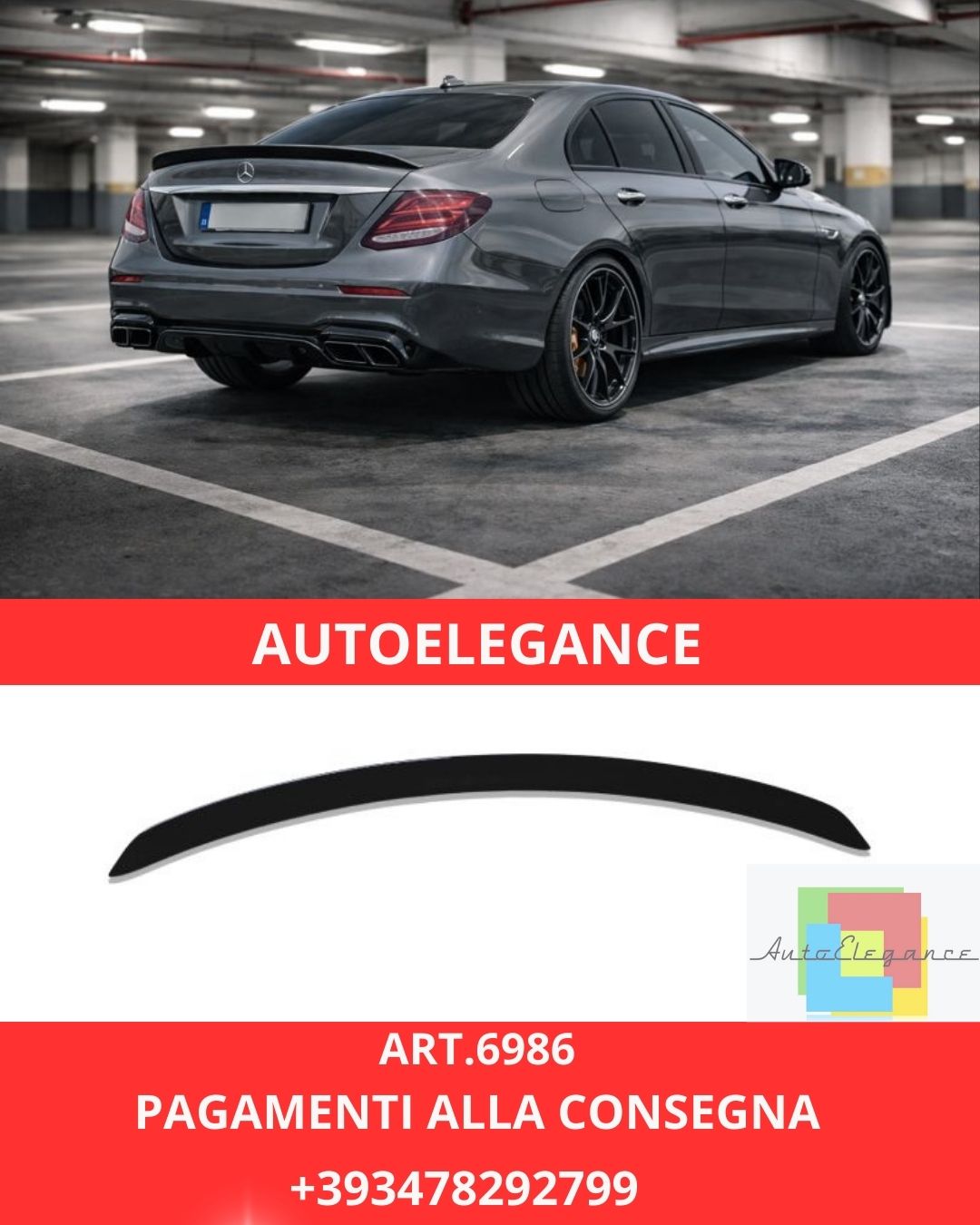 😍ART.6986 Spoiler Adatto Per Mercedes W213 Classe E 2016-2022😍