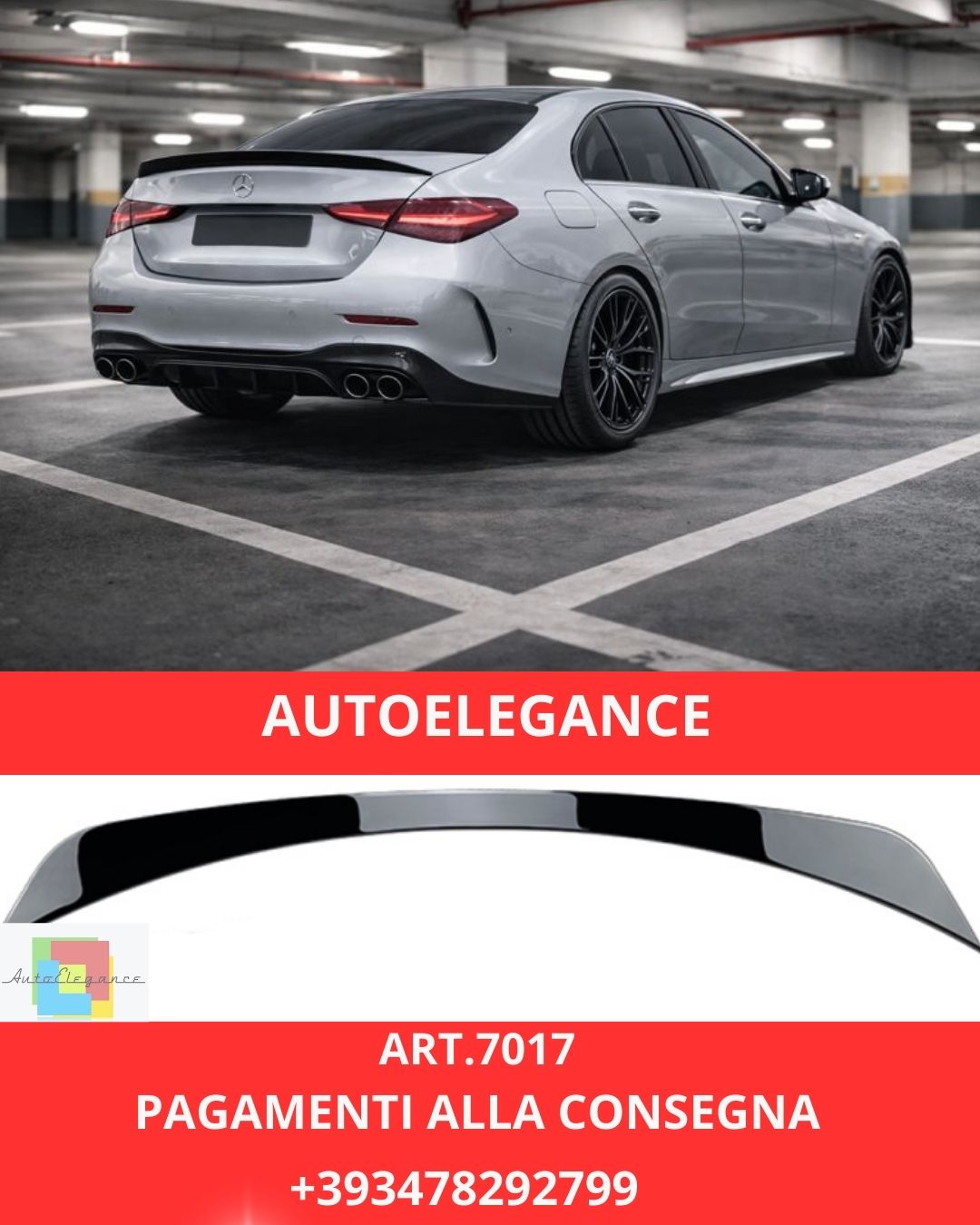 😍ART.7017 SPOILER ADATTO PER MERCEDES-BENZ CLASSE C W206😍