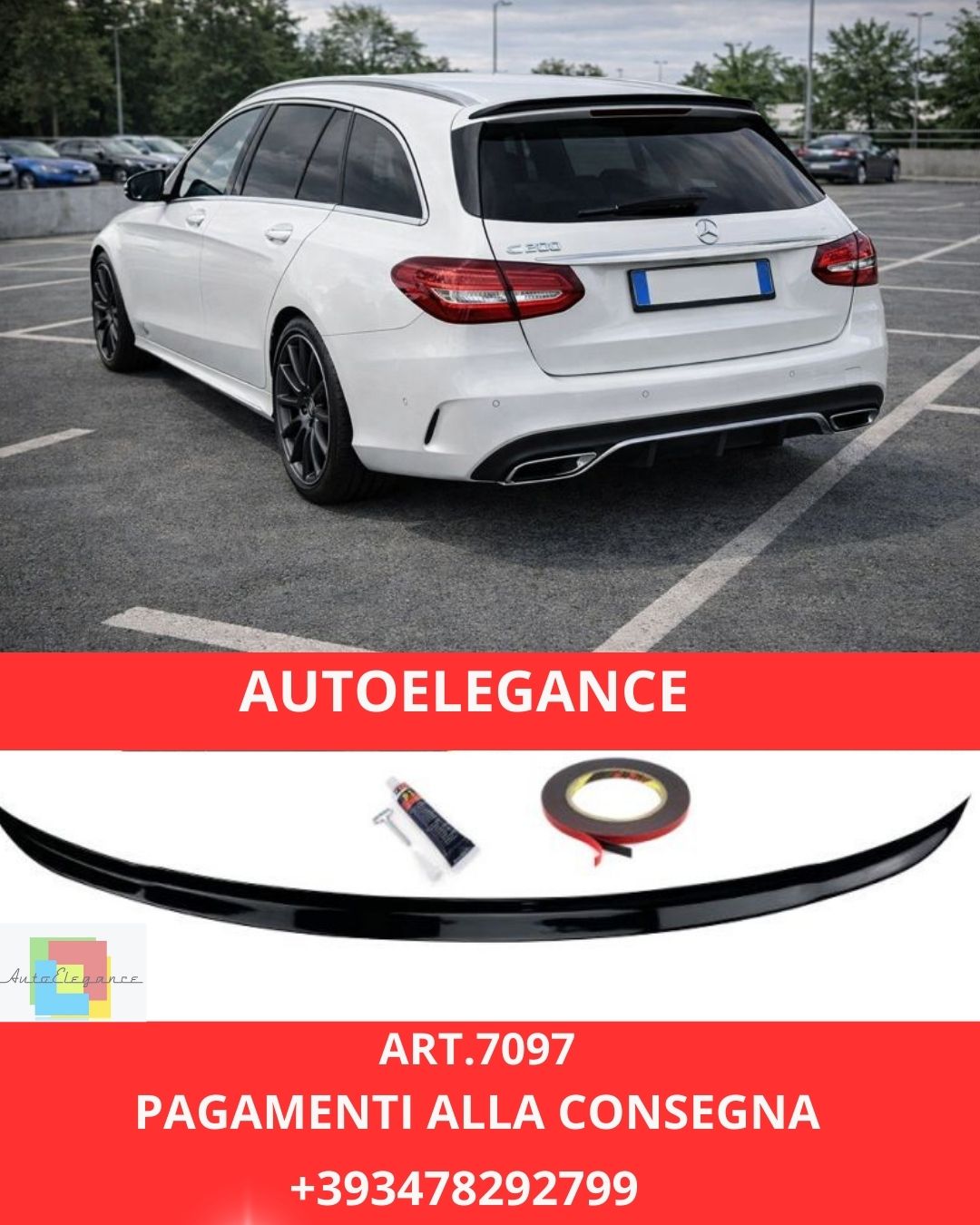ART.7097 Spoiler Tetto Adatto Per Mercedes S205 Classe C