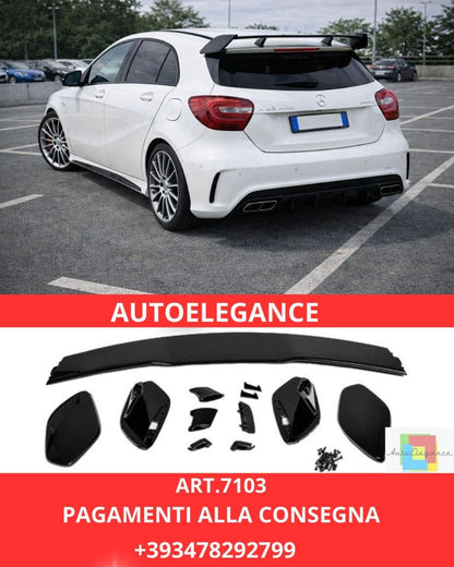 😍ART.7103 SPOILER POSTERIORE NERO Adatto PER MERCEDES W176 CLASSE A😍