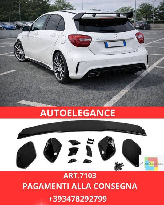 😍ART.7103 SPOILER POSTERIORE NERO Adatto PER MERCEDES W176 CLASSE A😍