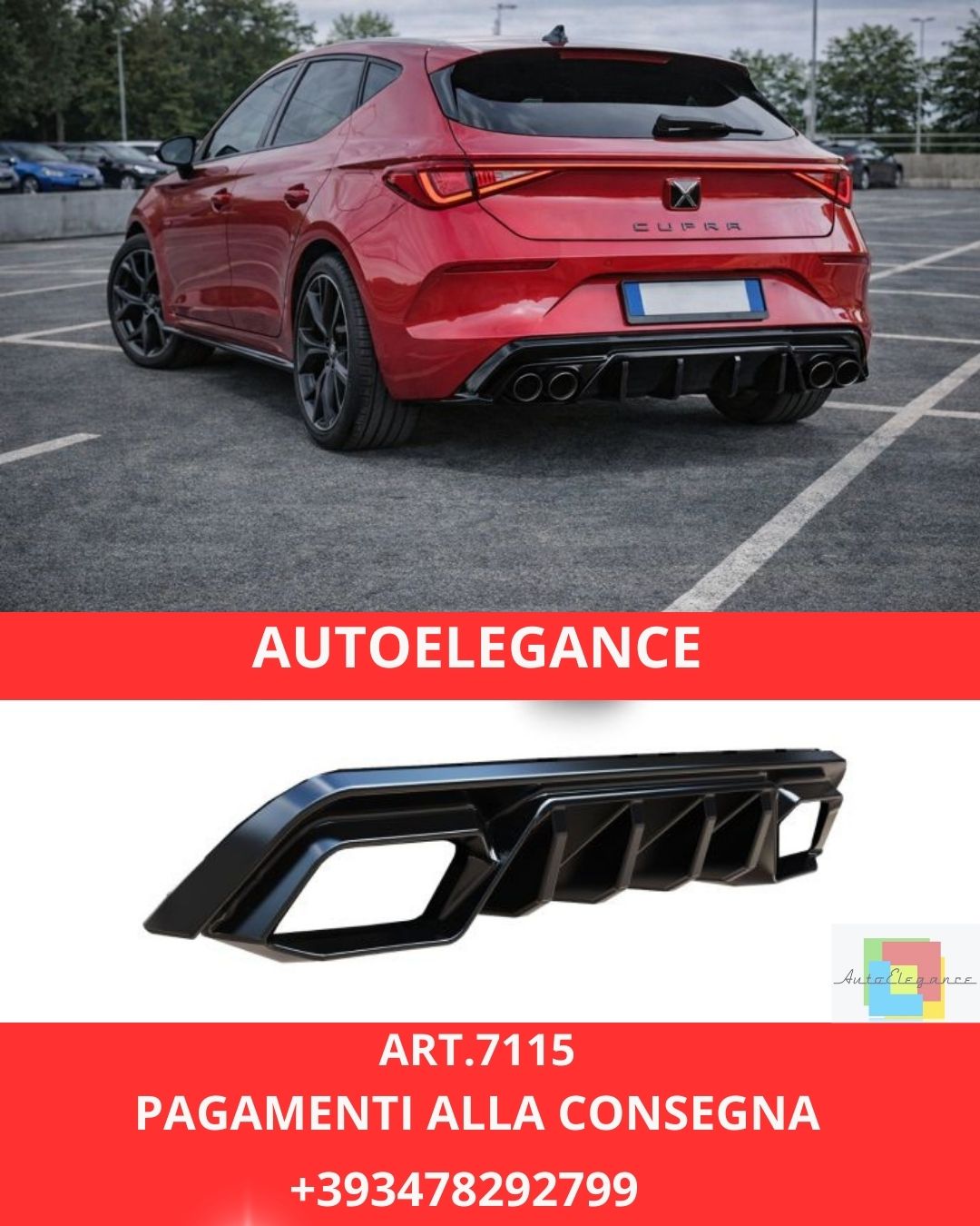 😍ART.7115 Diffusore Adatto Per Cupra Leon Mk1 (2020-2024)😍