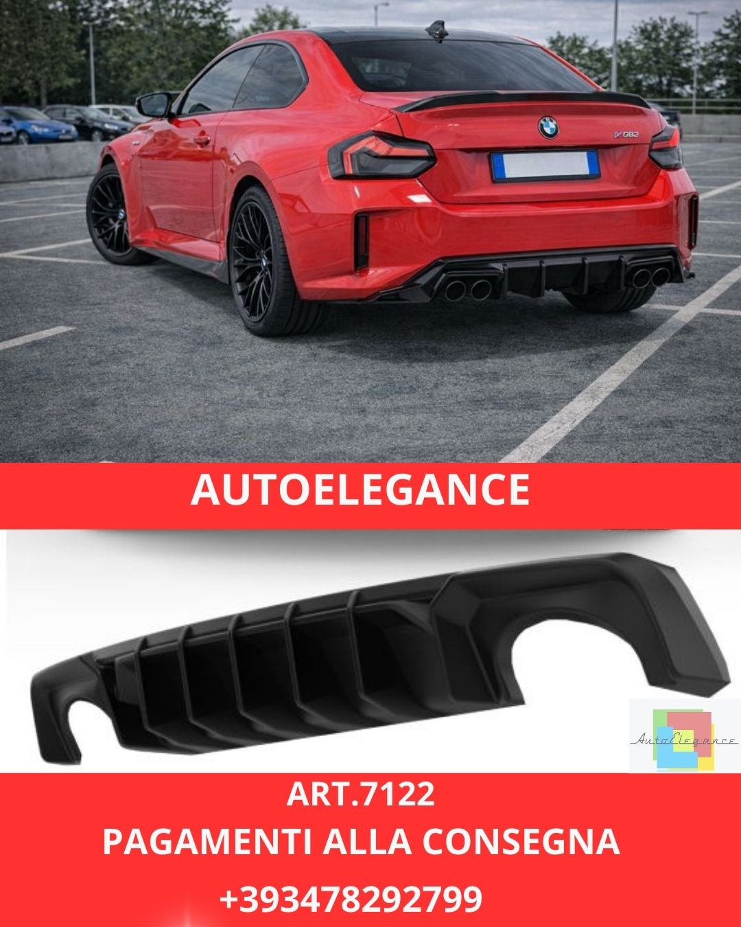 😍ART.7122 Diffusore Adatto Per BMW Serie 2 M2 G87 (2023+)😍