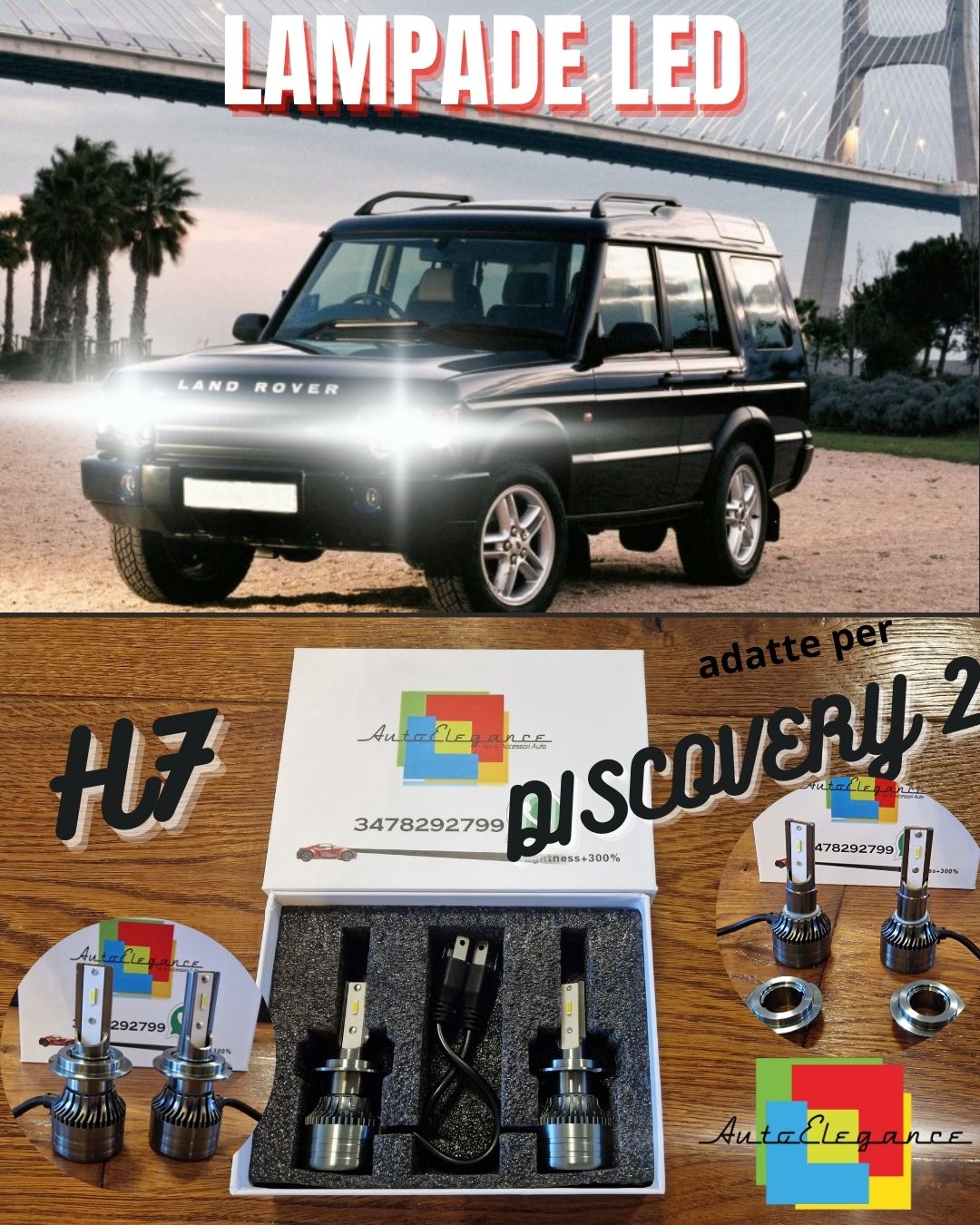 Kit Luci LED per Discovery 2 02-04 ANABBAGLIANTI CANbus Bianco Puro 6500K 8000LM
