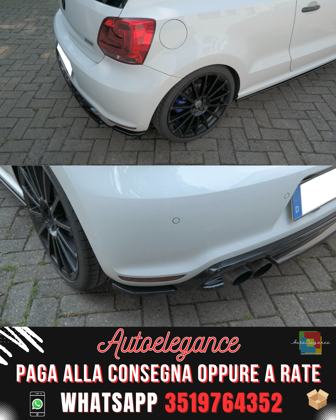 FLAP POSTERIORI ADATTI PER  VOLKSWAGEN POLO MK5 R WRC