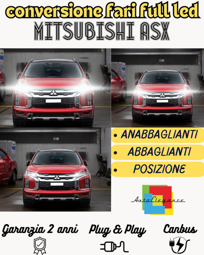 MITSUBISHI ASX FULL LED HEADLIGHT KIT LOW BEAM HIGH BEAM CANBUS 6000K NO ERROR