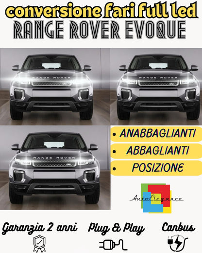KIT FULL LED HB3 9005 CANBUS 360° RANGE ROVER EVOQUE 9600 LUMEN 6000K BIANCO