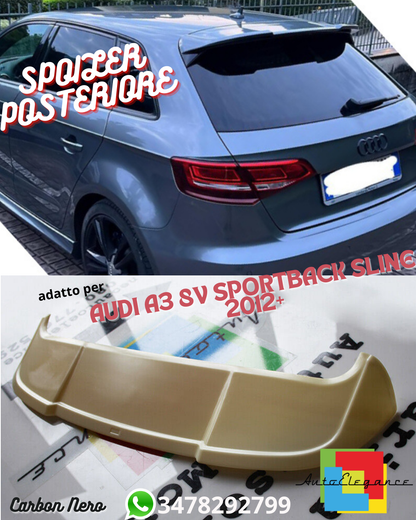 💫SPOILER TETTO ADATTO PER AUDI A3 8V SPORTBACK SLINE 2012+ RS3 LOOK ABS💫