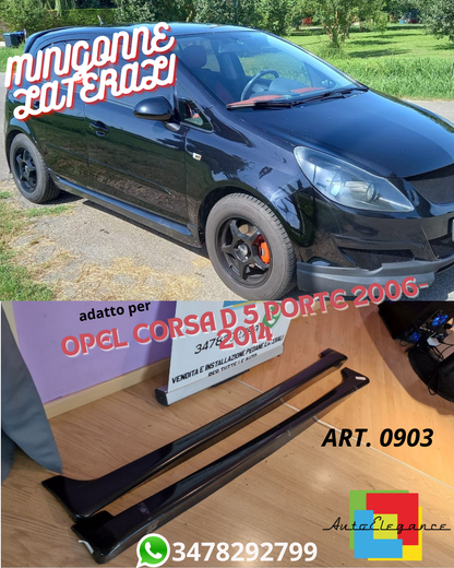 ⭐0903 SIDE SKIRTS SUITABLE FOR OPEL CORSA D 5 DOORS 2006-2014 LOOK OPC ABS⭐
