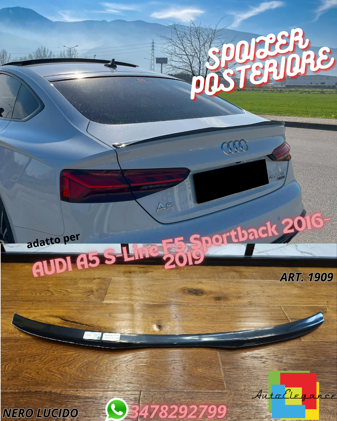 🔥Spoiler tetto adatto per AUDI A5 S-Line F5 Sportback 2016-2019🔥