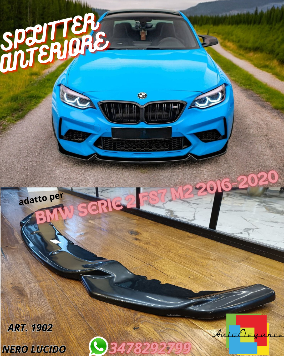 ⭐SPLITTER ADATTO PER⭐⭐ BMW M2 F87 2016-2020 Version 2⭐⭐