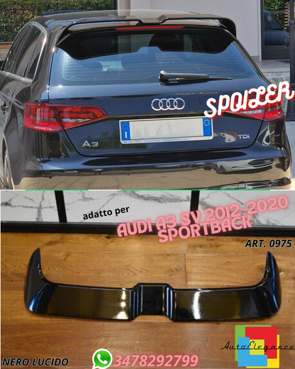 🔥SPOILER SUITABLE FOR AUDI A3 8V 2012-2020 SPORTBACK SPORTY LOOK GLOSSY BLACK🔥 