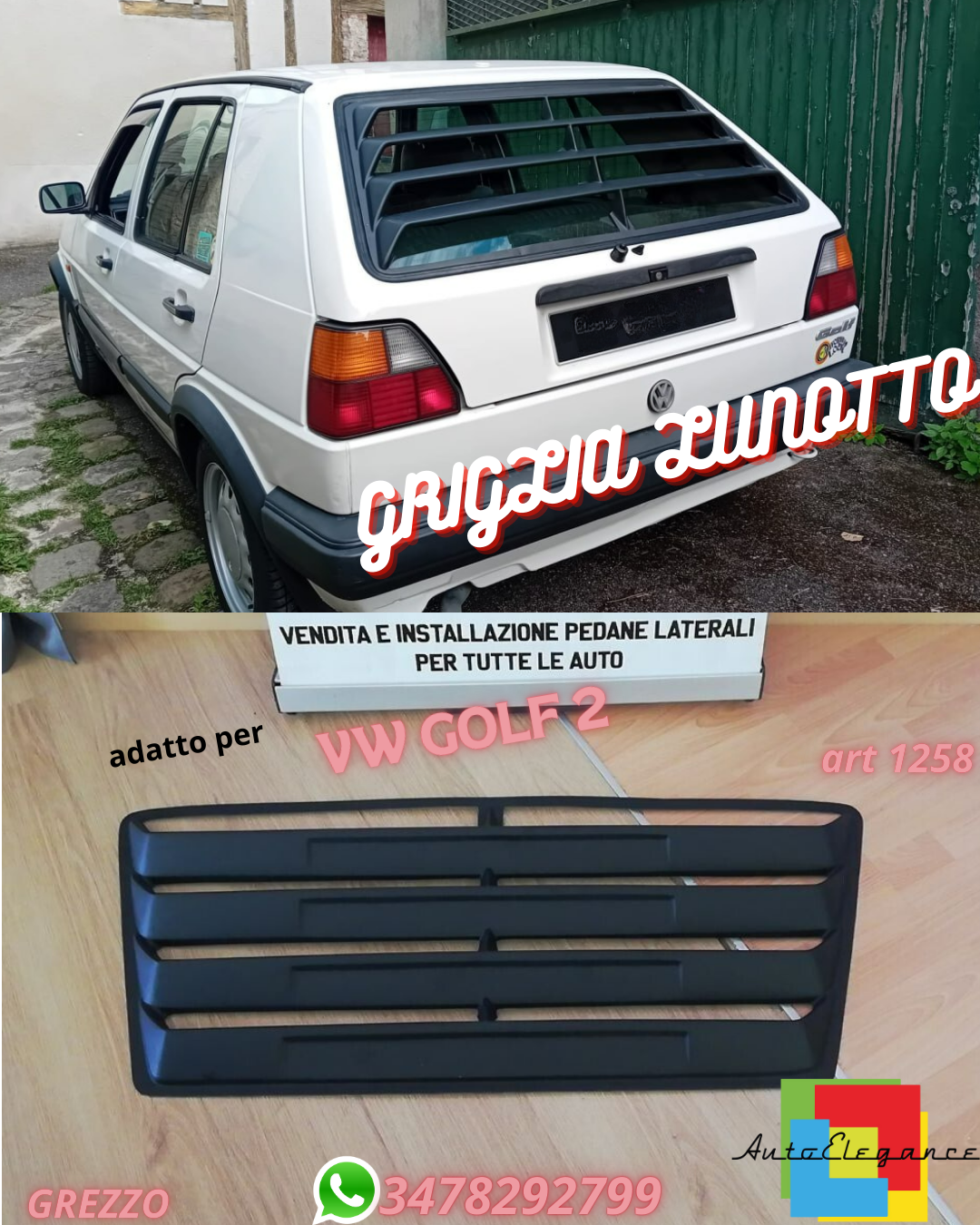 🔶GRIGLIA LUNOTTO ADATTO PER VW GOLF 2 GREZZO🔶