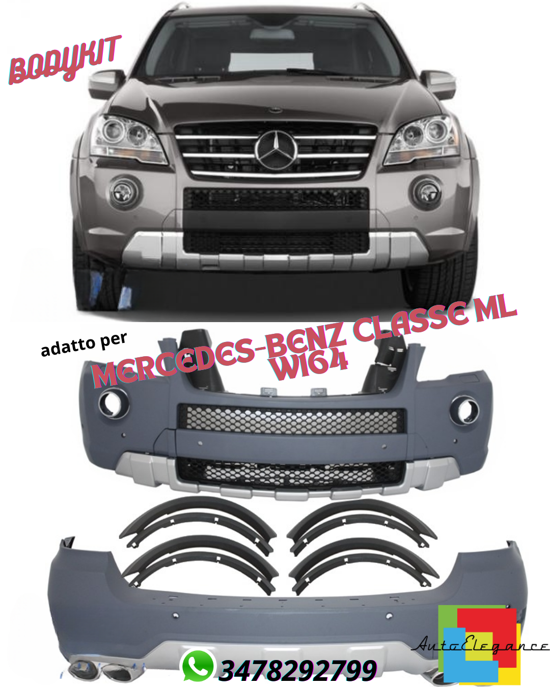 ⭐BODYKIT SUITABLE FOR MERCEDES-BENZ ML-CLASS W164⭐