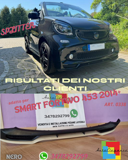 📣SMART FORTWO 453 2014+ SPLITTER SOTTO PARAURTI ANTERIORE SPORTIVO IN ABS📣