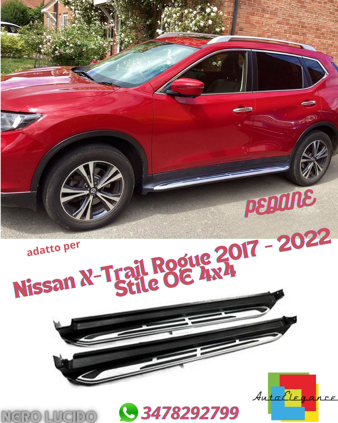 ☀PEDANE LATERALI ADATTI PER Nissan X-Trail Rogue 2017 - 2022 Stile OE 4x4☀