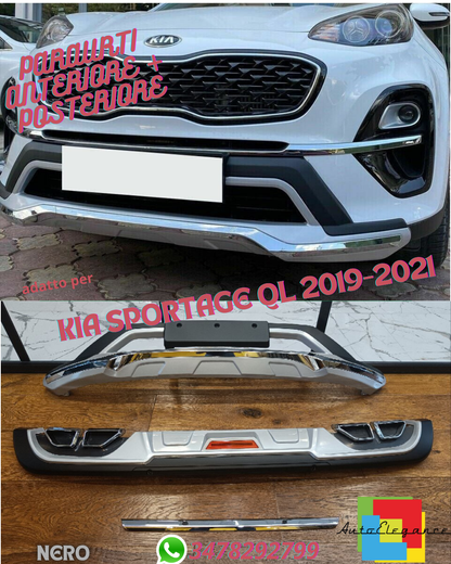 ✔️PARAURTI ANTERIORE+POSTERIORE SPORTIVI KIA SPORTAGE QL 2019-2021 ABS/PLASTICA