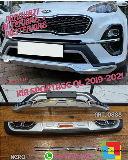 ✔️PARAURTI ANTERIORE+POSTERIORE SPORTIVI KIA SPORTAGE QL 2019-2021 ABS/PLASTICA