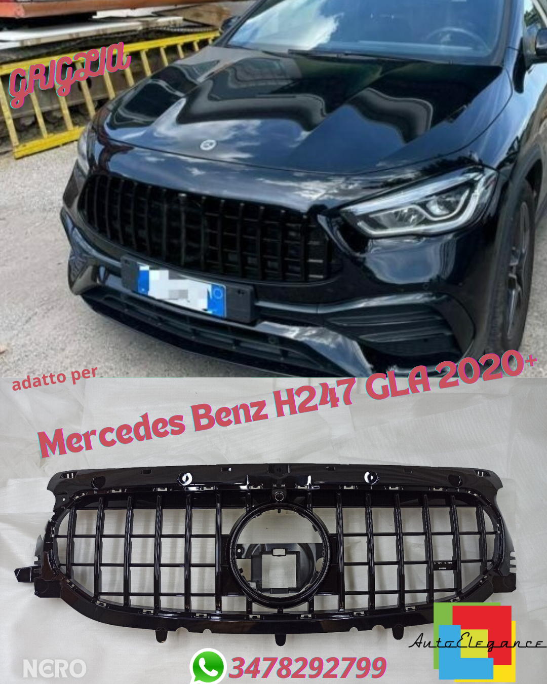 ⭐GRIGLIA ADATTO PER MERCEDES H247 GLA 2020+⭐