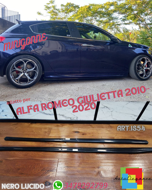 💎UNDER SKIRTS SUITABLE FOR ALFA ROMEO GIULIETTA 2010-2020 GLOSSY BLACK💎 
