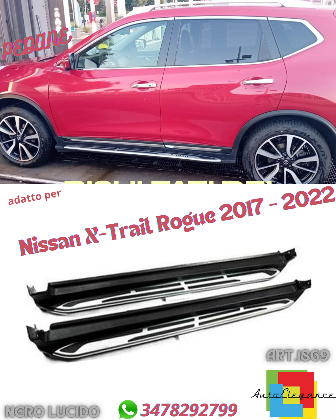 ☀PEDANE LATERALI ADATTI PER Nissan X-Trail Rogue 2017 - 2022 Stile OE 4x4☀