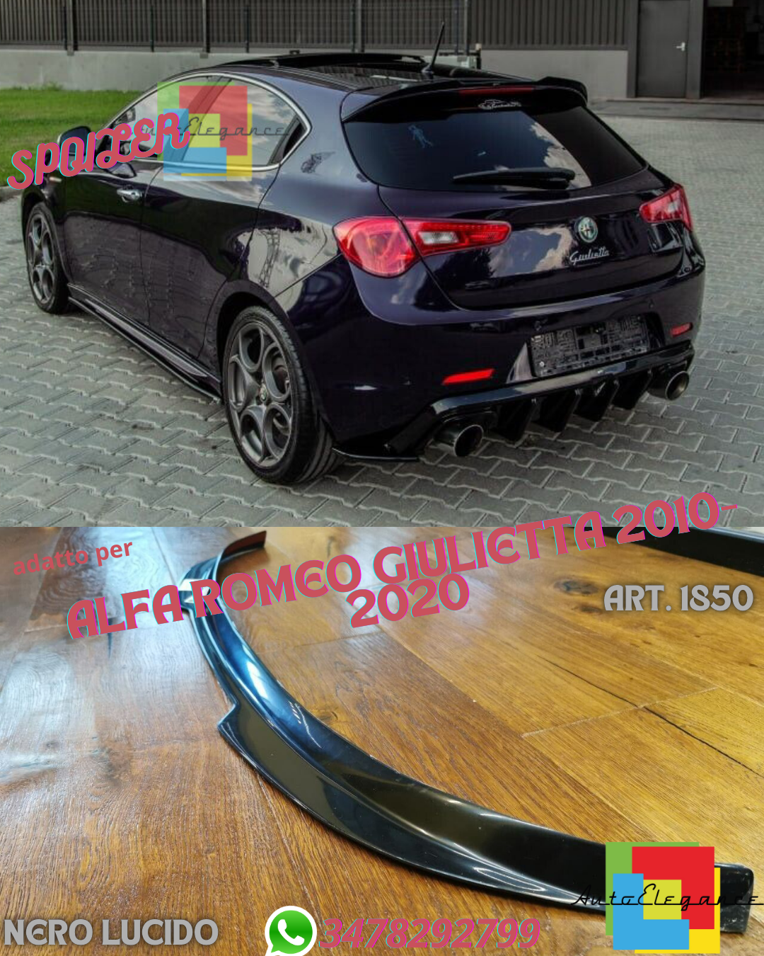 💎SPOILER TETTO ADATTO PER ALFA ROMEO GIULIETTA 2010-2020💎