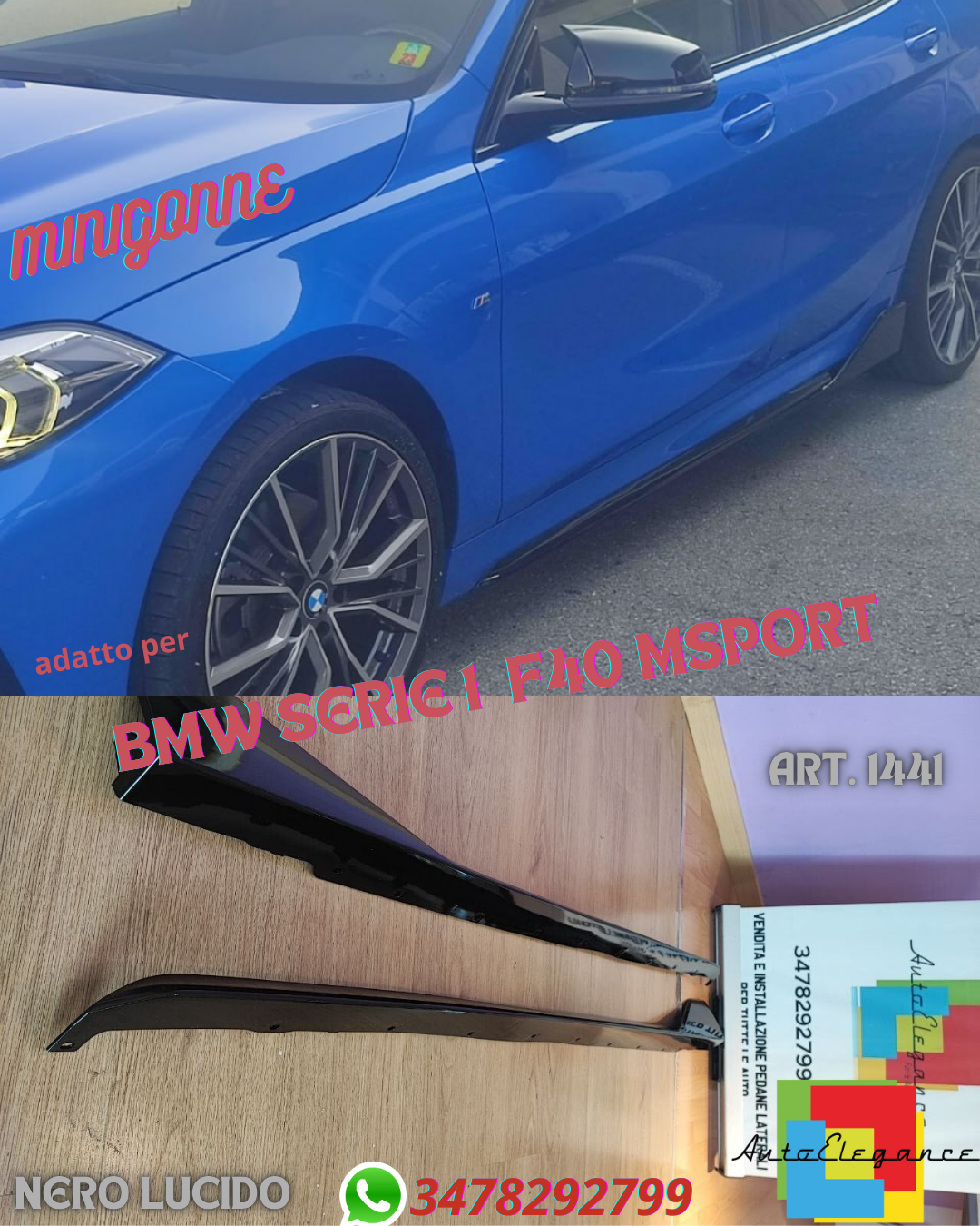 ⭐UNDER SKIRTS SUITABLE FOR BMW 1 SERIES F40 MSPORT GLOSSY BLACK SPORTY LOOK⭐ 