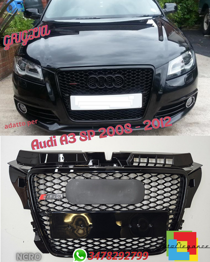 💎Grill suitable for Audi A3 8P 2008 - 2012 BLACK 💎