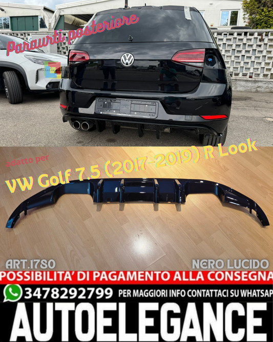 💎Rear Bumper Air Diffuser Fit For VW Golf 7.5 2017-2019 R Look💎