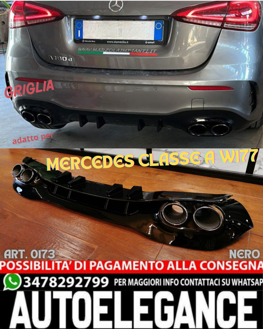 💎REAR DIFFUSER FOR MERCEDES A W177 AMG UNDER BLACK TIPPER A45S💎